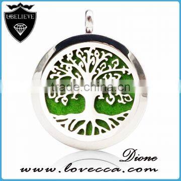 Family Tree Aromatherapy Necklace Diffuser Perfume Floating Pendant Stainless