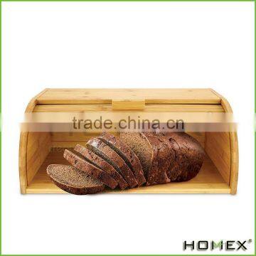 Bamboo roll top french bread box Homex BSCI/Factory