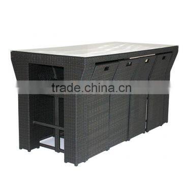 High Top Wicker Bar Table And Chair Set photo-4