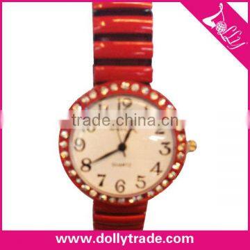 Hot Selling Ladies Red China Wholesale Wrist Casual Elastic Watch