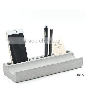 Multi-function office desktop concrete pen holder , phone holder , name card holder