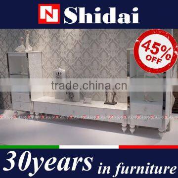 Pure White Marble tv Stand With Special Pattern in Side LV-E805 photo-2