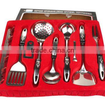 8pcs Stainless steel cookware set,S/S kitchenware set,Cooking shovel-spoon-rack set