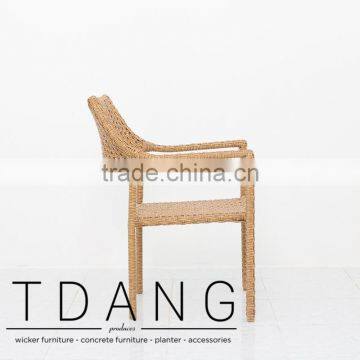 Latte Wicker Dining Chair - Garden Furniture Outdoor - Poly Rattan Furniture photo-3