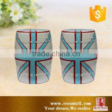 H 45cm Green Stool Ceramic Drum Side Table photo-5