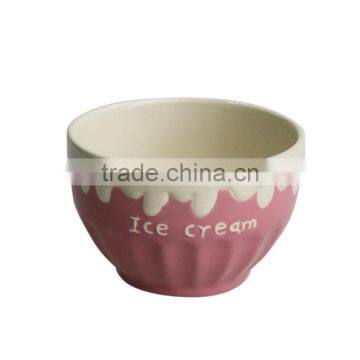 4.7" colorful custom ceramic ice cream serving bowl