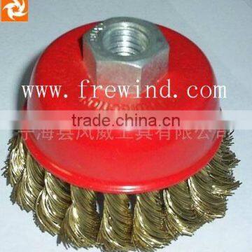 3" twisted knot wire bowl brush with nut