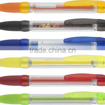 High quality cheap pull out banner pen/promotional ball point pen/advertising plastic gift pen LS Eplus