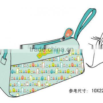 Large capacity handle school pencil bag with printing