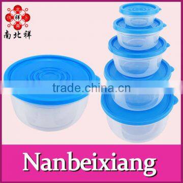 5Pcs Kitchen Containers Crisper Box Round Plastic Food Crisper