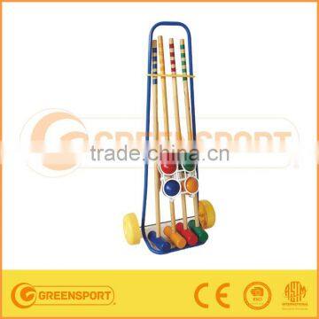 kids outdoor wooden croquet set