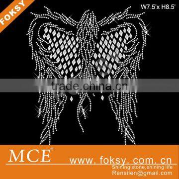 Luxury wings rhinestone iron on motif for T shirt