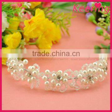 wholesale fashion white elegant flower hair decoration for wedding decoration in bulk WHD-016