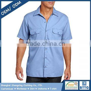 Dick Mens Short Sleeve Work Shirt With Double Pockets