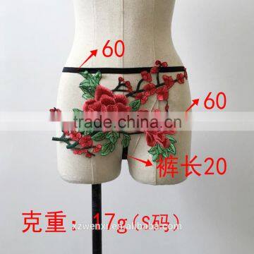 Womens Bra Panty Thong Garter Belt Fashion Panties Embroidered Sexy Pant Underwear Harness Cage Belt Panty T-string