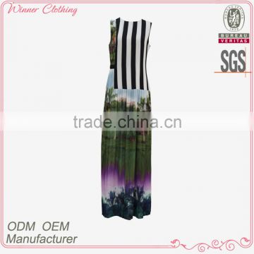 women's sleeveless fancy summer printed maxi dress 2016