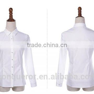 Intellectual Modern Ladies Long Sleeve Non-iron White Formal Shirt photo-6