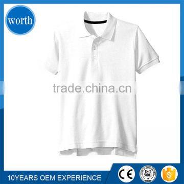 Polo T Shirt White for Man OEM Service with Your Customized Logo