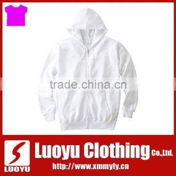 Unisex White Blank Hoodies With Zipper