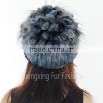 CX-C-135A Women Rex Rabbit Fur Russian Style Winter Cap