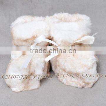 CX-SHOES-07C European Genuine Rabbit Fur Baby Shoes photo-4