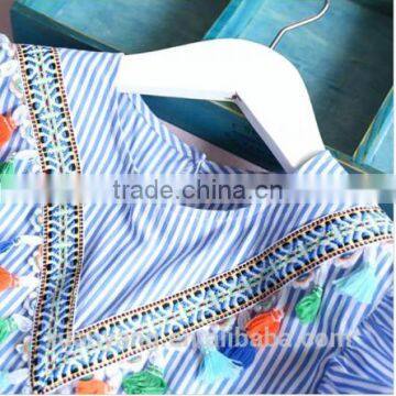 Fashionable Wholesale Girls Clothing Stripe Tassles Designer One Piece Mother Daughter Matching Western Style Dress photo-2