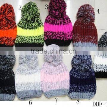 Fashion Most Popular 100%acrylic Crochet Knitted Stripe Hot Cap for Winter in Stock Now! photo-2