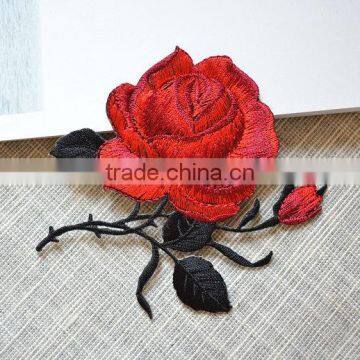 2017Custom Iron Patches Clothing Embroidered 3D Flower Embroidery Patch Manufacturers photo-2
