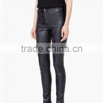 Ladies black faux leather leggings casual trousers