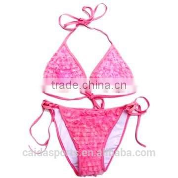 Good quality pink girl bikini swimsuits