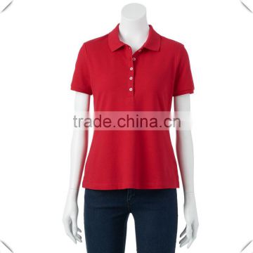 great quality cheap price 5-button placket women plain design cotton spandexPOLO shirts with Vented hem wholesale made in China