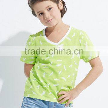 Wholesale New Design v Neck Full Printing Cotton Kids t Shirts Manufacture photo-2