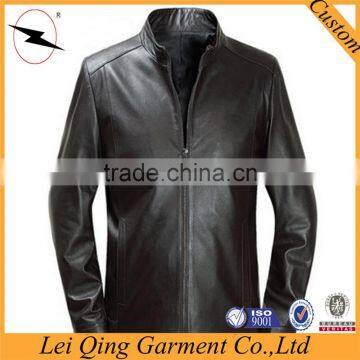 OEM Service Simple Designs Custom Slim Men Leather Jacket photo-3