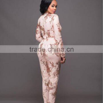 Zm50231b Autumn and Winter New Design Clothing Women Deep v Neck Paillette Lady Dress photo-3