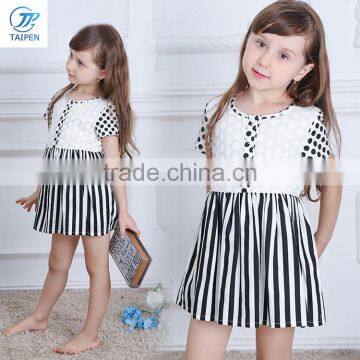 Summer New Fancy White & Black Polka Dot Frock Child Dress Baby Girls Dresses For 2-6 Years photo-3