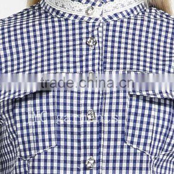 french cuff long cotton shirts for girls