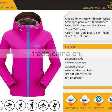 100% Polyester Tactical Women Waterproof Softshell Jacket