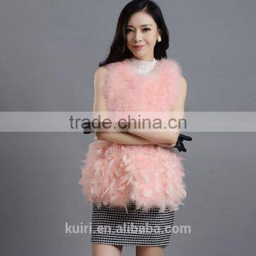 Hot Sale New 2017 Women Winter Encryption 100% Natural Ostrich Feathers Turkey Feather Fur Vest Vest Fur Coat Fur Coat photo-5