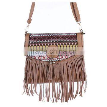 China vintage tassel messenger crossbody bag for women