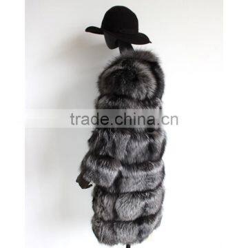 Myfur New Fashion Winter Warm Whole Pelt Desin Silver Fox Fur Coat for Women photo-3