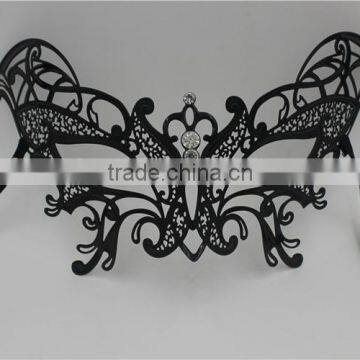 Black silver white Gold Metal Italy Venetian Mask Masquerade Rhinestones Filigree Butterfly