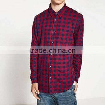 Thin section plaid shirt with short sleeves