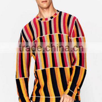 2017 Novel Bright Stripe New Pullover Mens Latest Sweater Design With High Quality photo-3
