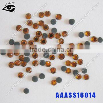 AAA Grade Chinese hotfix rhinestone 4mm ss16 topaz color hot fix crystal