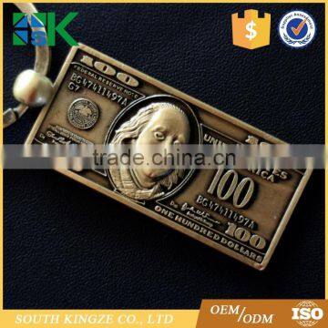 Custom Metal Alloy Imitation Dollar Key Chain Travel Commemorative Small Gift Coin Key Chain photo-2