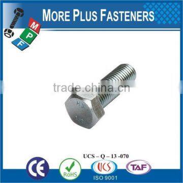 Made in Taiwan high quality stainless steel hex head bolt hex bolt hexagon bolt