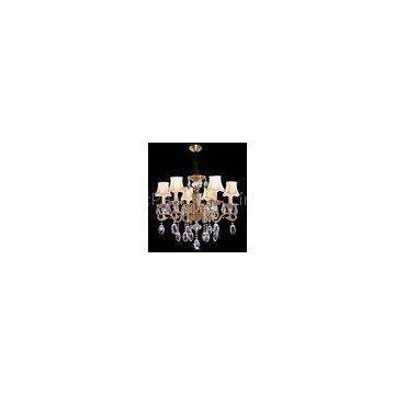 Modern E14 / E27 LED Chandelier Lights Crystal 6 Light Brass Chandelier Fixtures