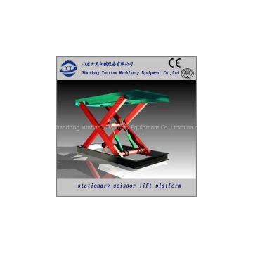 Stationary scissor hydraulic lift platform for automobile repairing