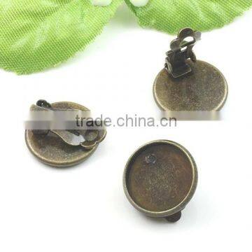 12-16mm Round Cabochon Bezels Antique Bronze Tray Settings Earrings Blank Base For Jewelry DIY photo-2