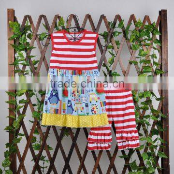 kids pen outift back to school children boutique clothing set for baby girl